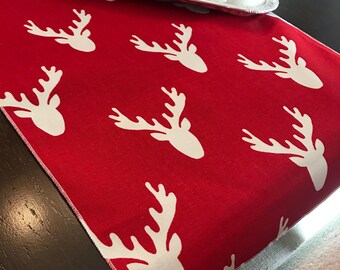 Christmas Table Runner | Reindeer Table Runner | Red Table Runner | Deer Table Runner | Christmas Table Decor | Christmas Decorations
