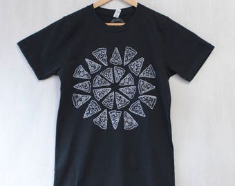 Pizza shirt screenprinted tee BLACK