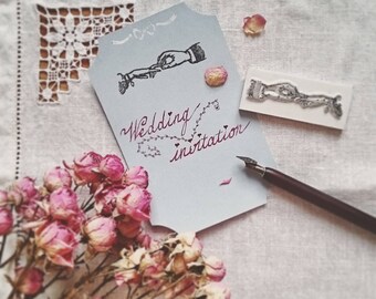 Handmade rubber stamp "wedding"