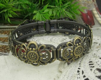 2pcs NEW Antique Brass w/ Filigree Cuff Bracelet, Nickel Free(CB-1501)