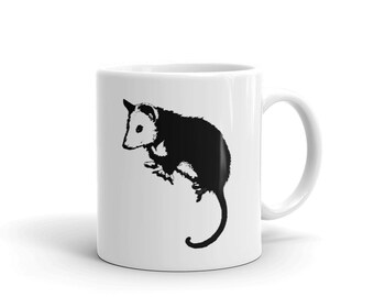 Possum Mug, Possum in Black and White, Possum, Opossum, Virginia Possum, Pet Possum, Mug