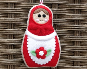 Felt Christmas Russian doll/Matryoshka ornament