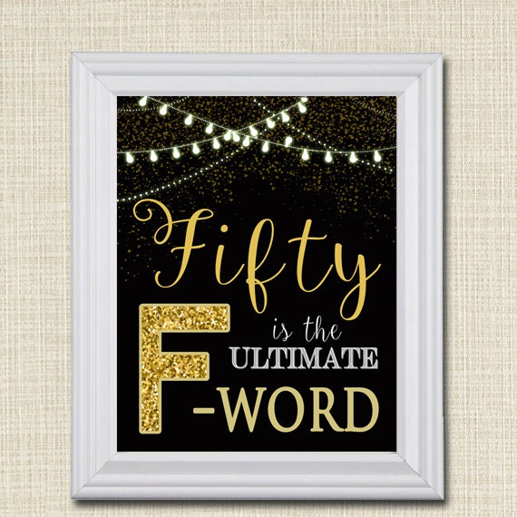 fifty is the ultimate f word cheers to fifty years cheers to how to print a birthday card in word