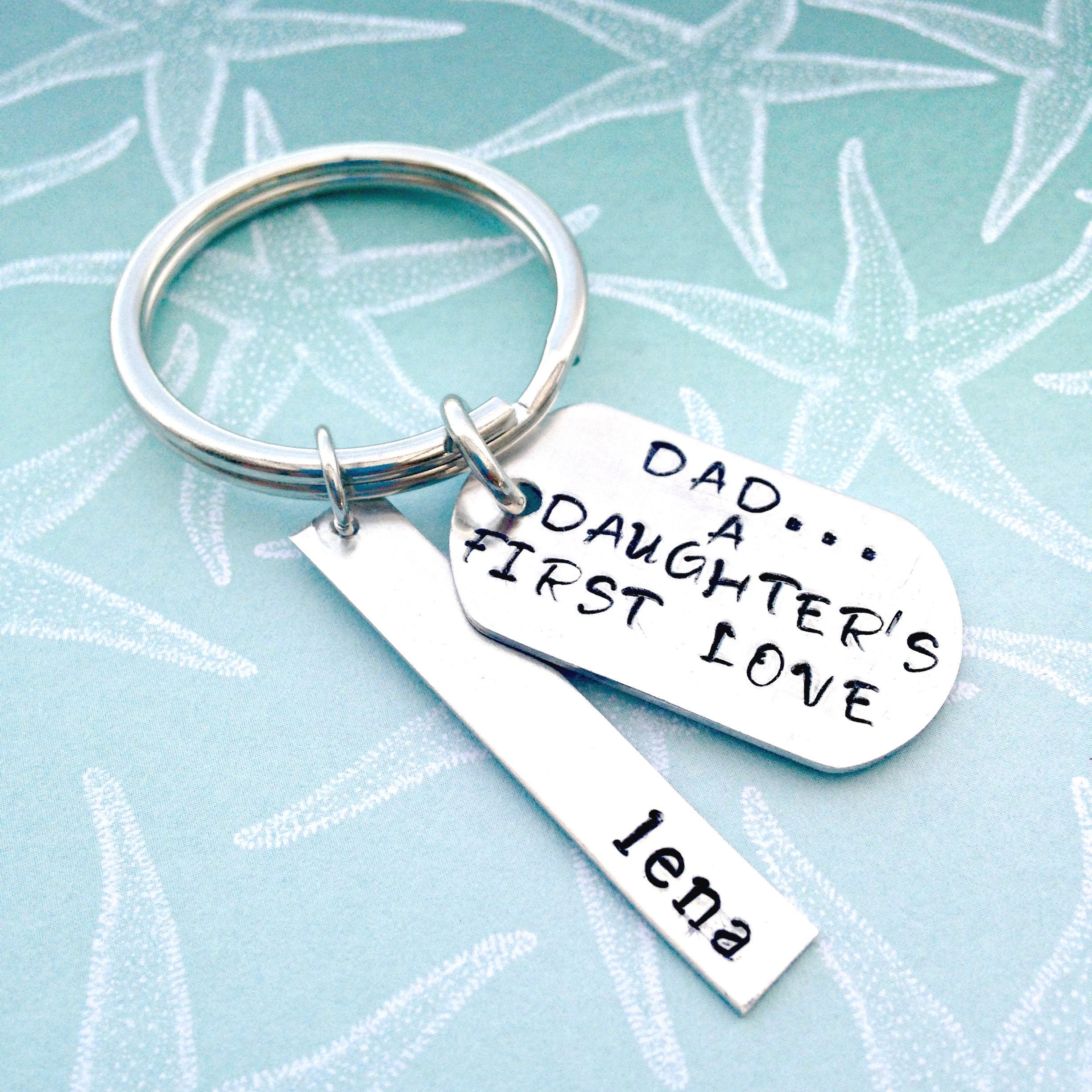 Dad From Daughter Personalized Dad Keychain Custom Keychain