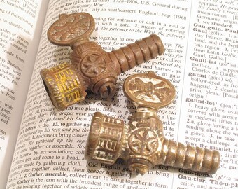 Pr Vintage Eastlake Brass Gas Valve Spigots - Antique Victorian Hardware