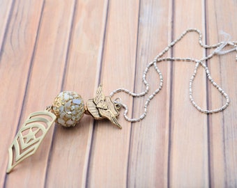 Military Inspired Gold and Silver Necklace