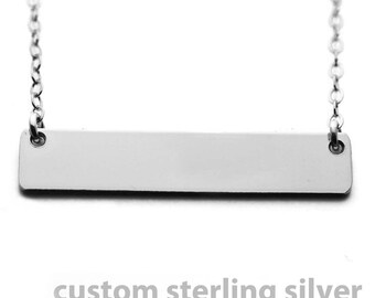 Custom Necklace - Sterling Silver Name Plate Necklace 1 1/4"