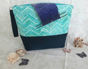 Project bag, knitting bag, Projectbag, zipper pouch, Knittingbag,