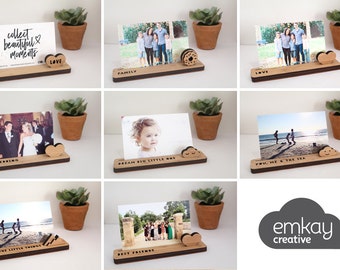 Photo Stands - Desk Organiser SMALL - Photo Holder, Desk Caddy, Memory Holder, Quote Display, made from Bamboo
