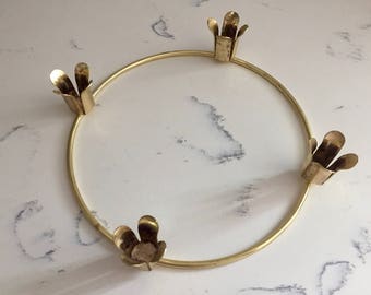Vintage Brass Candelabra, Taper Candelabra Ring