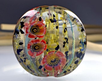 Lentil Bead. d- 47 mm. Lampwork