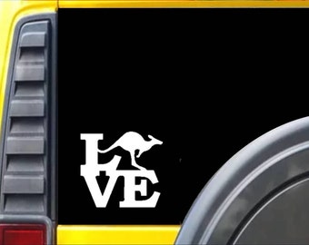 Kangaroo Love Window Decal Sticker *F186*