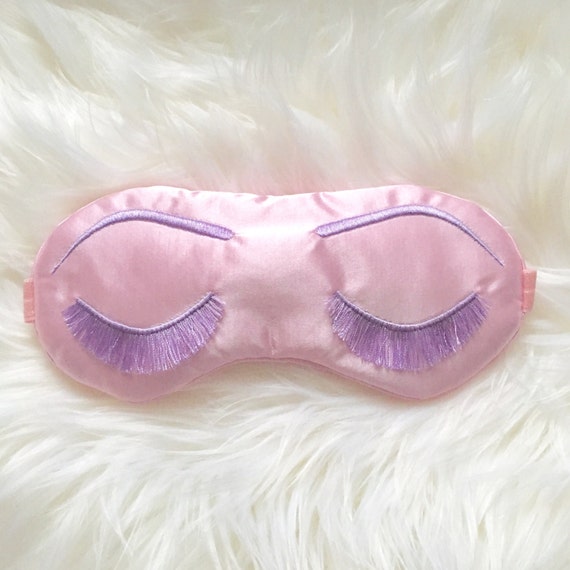 Eyelashes sleep mask with adjustable elastic PINK and ORCHID