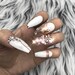 Rose Gold White Marble Swarovski Crystal Nail | Press On Nails | Fake Nails | False Nails | Glue On Nails | Bridal Nails | The Nailest