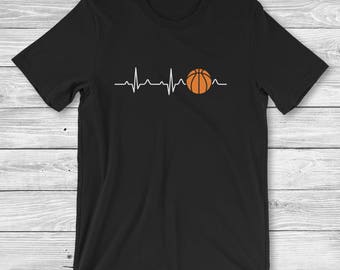 Basketball Shirt - Basketball Mom - Basketball Player Gift - Basketball Fan Clothing - Basketball Heartbeat Men and Women Unisex T-Shirt
