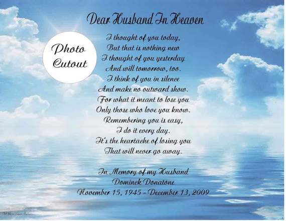 Items similar to Memorial Poem Gift For Loss of Father, Husband or ...