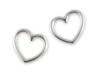 4 silver heart ring fantaisie17mmx15mm