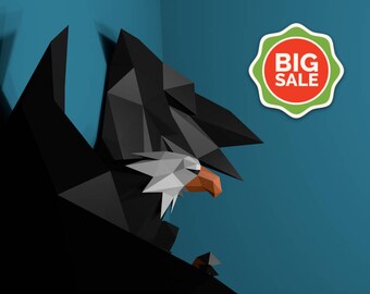 Papercraft Eagle, Paper Trophy, Paper Animal , Paper Craft DIY Eagle, Eagle Trophy, DIY template