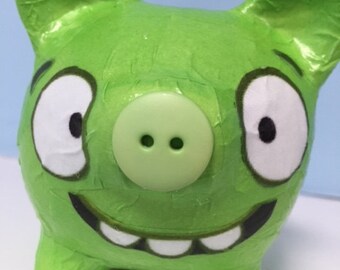 Angry Birds Bad Piggies Decoupage Piggy Bank