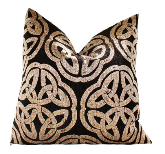 Items similar to Sale 25.00 18" or 20" Gold Geometric Pillow Cover