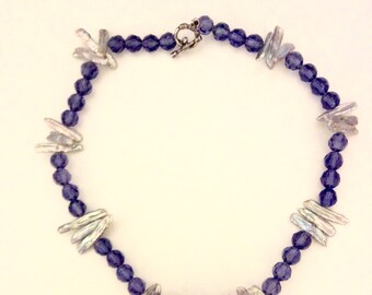 Bead and mother of pearl necklace