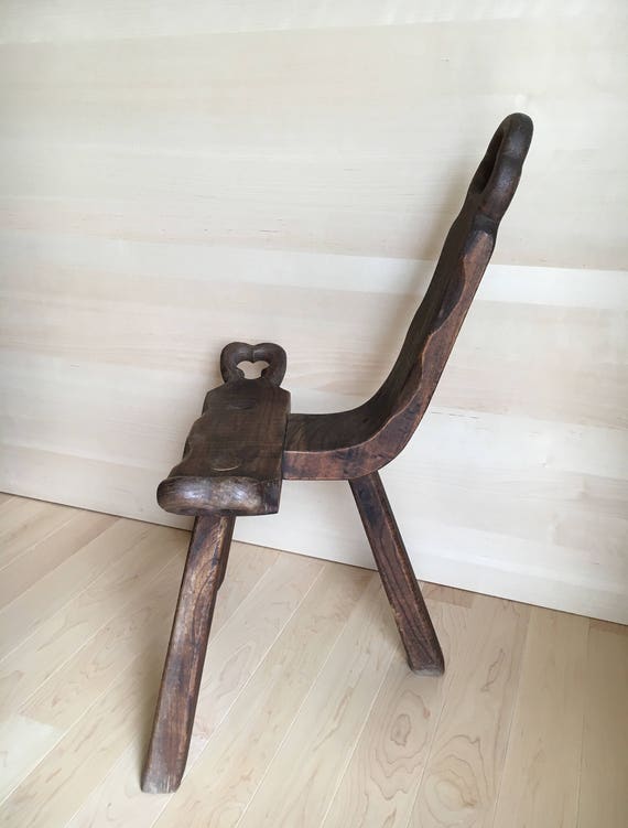 Antique Handcrafted Labor Chair Birthing Chair-Midwife Antique Handcrafted Labor Chair, Birthing Chair-Midwife Chair,Solid Wood Stool,Three Legged Stool, Handmade Small Chair with Velvet Cushion - Antique Handcrafted Labor Chair Birthing Chair-Midwife