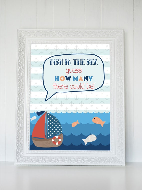 Items similar to Fish In The Sea Guessing Game, Fish In The Sea Guess