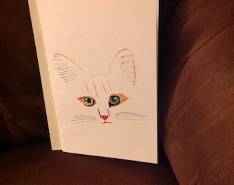 Cat greeting card with envelope