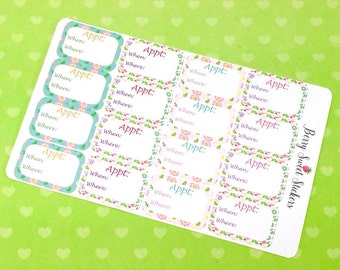 Appointment Planner Stickers Erin Condren Life Planner Stickers, Kikki K, Plum Paper, Filofax, Happy Planner