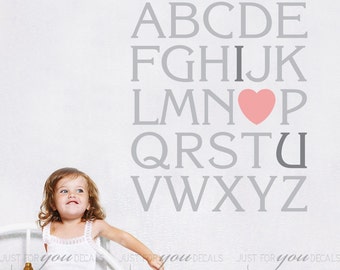 Alphabet Wall Decal - Nursery Wall Decal - Playroom Wall Decal - I Love You Wall Decal - Play Room Wall Decal, Love Decal - 01-0010
