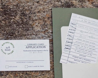 Library Card Wedding Invitation