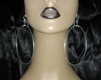 Beautiful Large Round Hoop Earrings, Women Earrings, Large Earrings, Silver Color Earrings, Big Earrings, Fashion Earrings, Wire Earrings