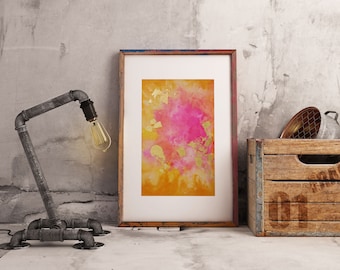 Abstract Painting Print 7 x 10 inches watercolor and gold foil