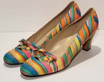 Saks 5th Ave Rainbow Heels 37.5B