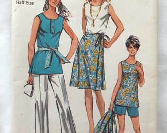 Simplicity 9428, Size 22 1/2 Pants, Tunic and Wrap Skirt