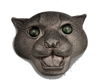 Vintage cat belt buckle solid piece