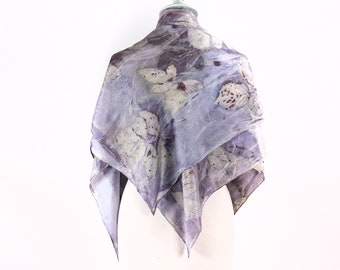 Felted scarf, Silk felt scarf, Silk wrap, leaf inspired scarf, fashion scarf, elegant scarf, wearable art, unique scarf, eco fashion