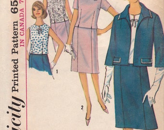 60s Blouse, Skirt & Jacket Pattern Simplicity 5793 Size 18