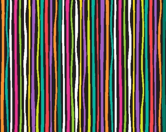 Multi Stripes on Black from Andover Fabric's Rio Collection by Jane Dixon
