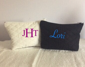 Personalized Quilted Cosmetic Bag