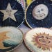 Celestial set of four plates, handpainted, home decor, moon, sun, stars, wall, nursery, David Carter Brown, decorative plates