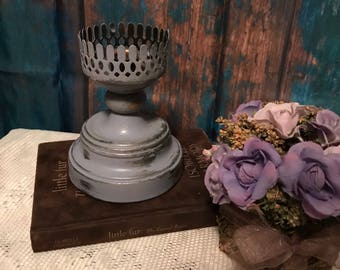 Primitive Lavender Shabby Chic Taper Candle Stick Holder