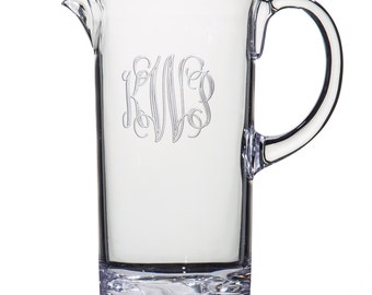 Acrylic Monogram Pitcher, Initial Tea Pitcher, Personalized Lucite Pitcher, Hostess Gift, Housewarming Gift, Wedding Gift, For Mother's Day