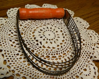 A Antique Metal & Wood Dough Cutter~Pastry Cutter~Blender~Vintage Pastry Tool~Bakeware~Country Kitchen Collectibles~For Baking or Display~