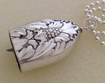 Art Deco Knife Bell Pendant MARQUISE Silverware Jewelry Vintage Silverplate Knife