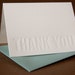 Letterpress Thank You Cards : Impression (No Ink) Modern Block Thank You Notes - box of 50 small folded cards w envelope color choice