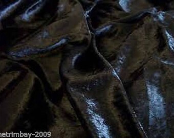 Black Velvet Crushed Velvet Fabric Craft Stretch Velour 150 cm Wide
