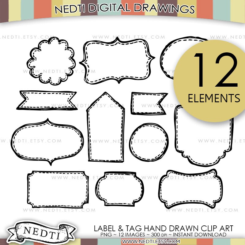 Tags & Labels Doodle Clip Art Label Tag Clipart Digital