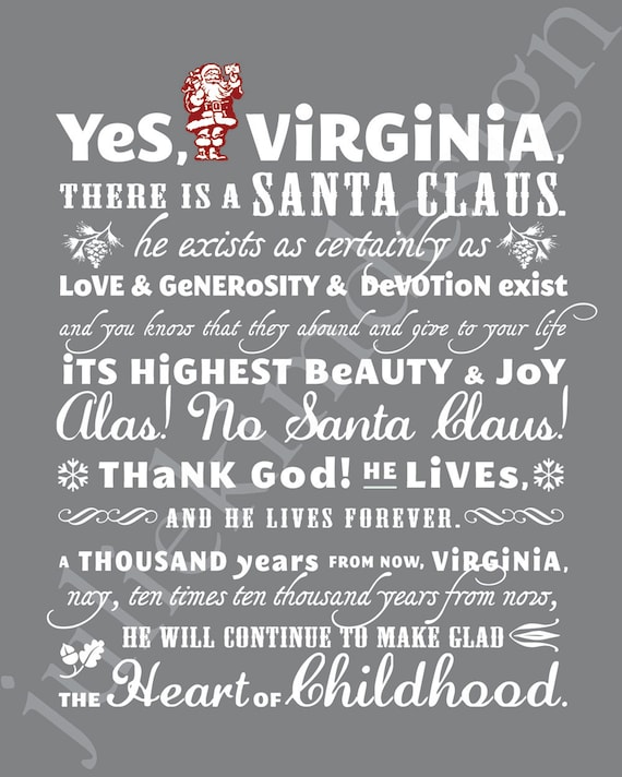 PRINTABLE Yes Virginia PDF 8x10
