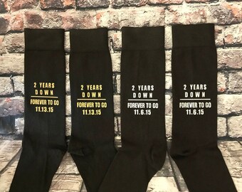 2nd Anniversary Cotton gift, FREE Anniversary Groom or Bride Socks Wrapper, Cotton for him, Cotton for her, Dress socks